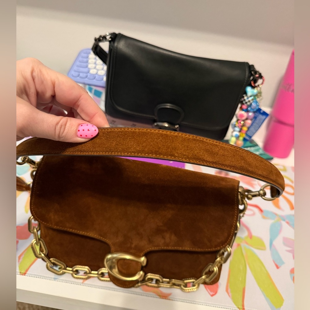 Coach Chain Tabby Shoulder Bag- Brass/Warm Brown - Picture 10 of 11